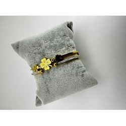 Gold Yonca Taşlı Bileklik